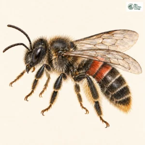 Aquarell: Knautien-Sandbiene