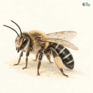 Aquarell: Rotklee-Sandbiene