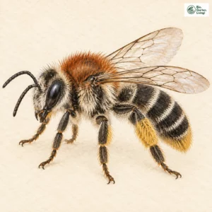 Aquarell: Zaunwicken-Sandbiene
