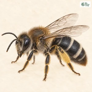 Aquarell: Ovale Kleesandbiene