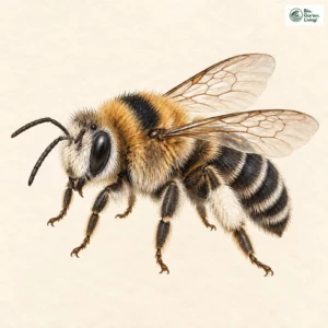 Aquarell: Gebänderte Pelzbiene