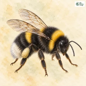 Aquarell: Heidehummel