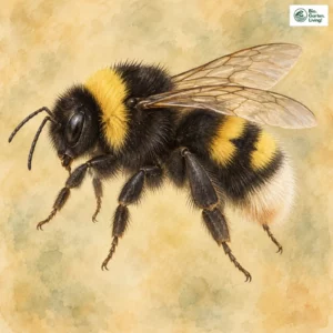 Aquarell: Glockenblumenhummel