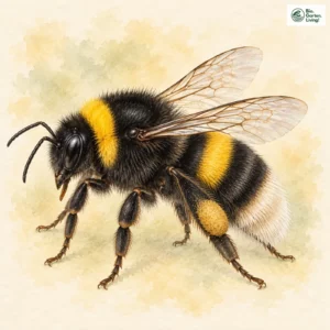 Aquarell: Dunkle Erdhummel