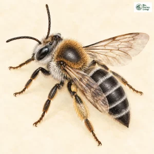 Aquarell: Buckel-Seidenbiene