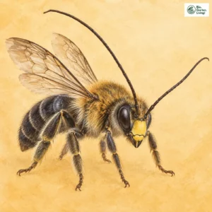 Aquarell: Mai-Langhornbiene