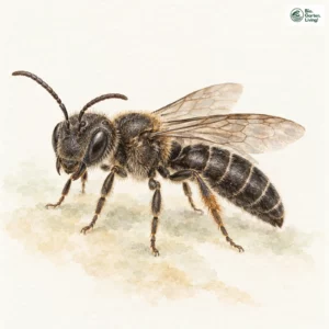 Aquarell: Dickkopf-Furchenbiene