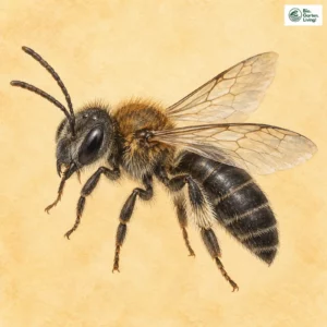 Aquarell: Rotbeinige Furchenbiene