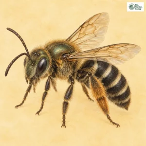 Aquarell: Gelbbindige Furchenbiene