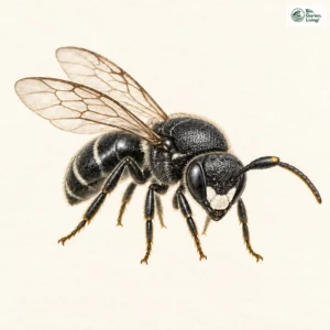 Aquarell: Rundfleck-Maskenbiene