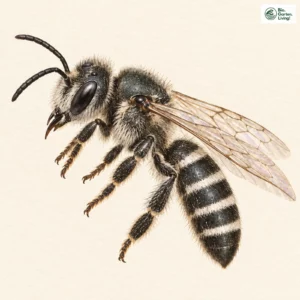 Aquarell: Weißgürtel-Schmalbiene