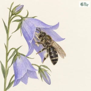 Aquarell: Glockenblumen-Schmalbiene