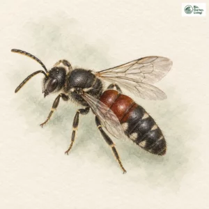 Aquarell: Schwarzrote Schmalbiene