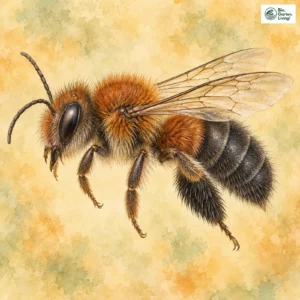 Aquarell: Platterbsen-Mörtelbiene