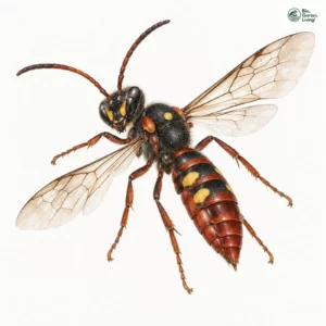 Aquarell: Rotbäuchige Wespenbiene