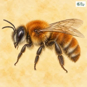 Aquarell: Goldene Schneckenhausbiene