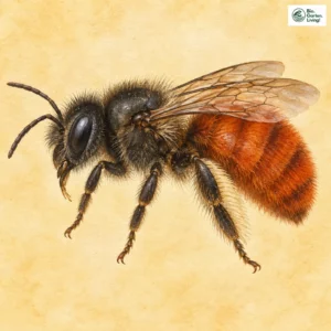 Aquarell: Zweifarbige Schneckenhausbiene