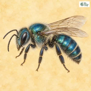 Aquarell: Blaue Mauerbiene