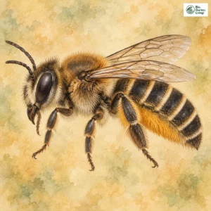 Aquarell: Felsheiden-Mauerbiene