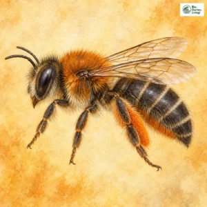 Aquarell: Zweihöckrige Mauerbiene