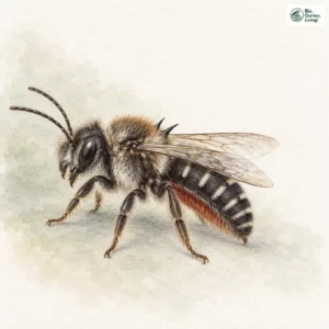 Aquarell: Bedornte Schneckenhausbiene