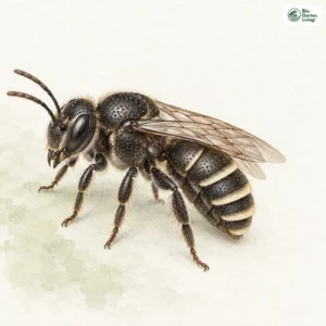 Aquarell: Punktierte Düsterbiene