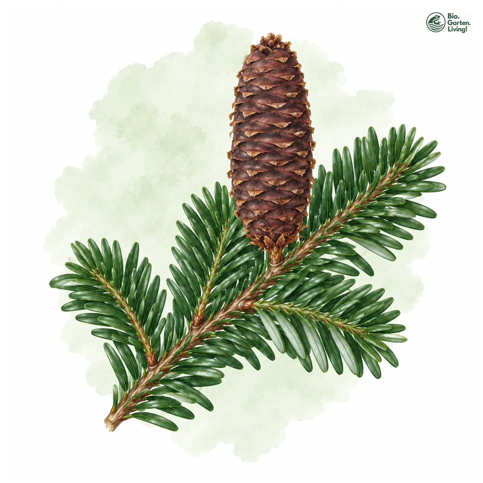 Aquarellzeichnung: Nordmann-Tanne (Abies nordmanniana)