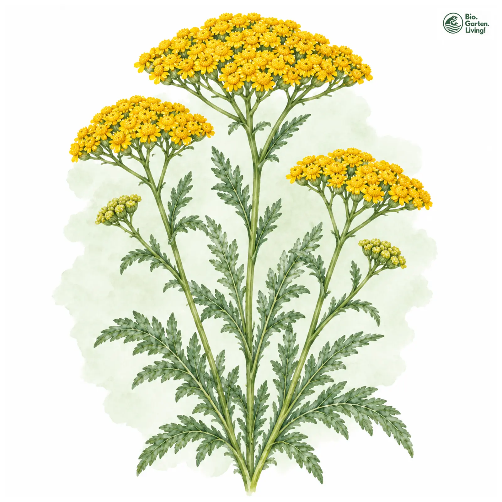 Aquarellzeichnung: Goldgarbe (Achillea filipendulina)