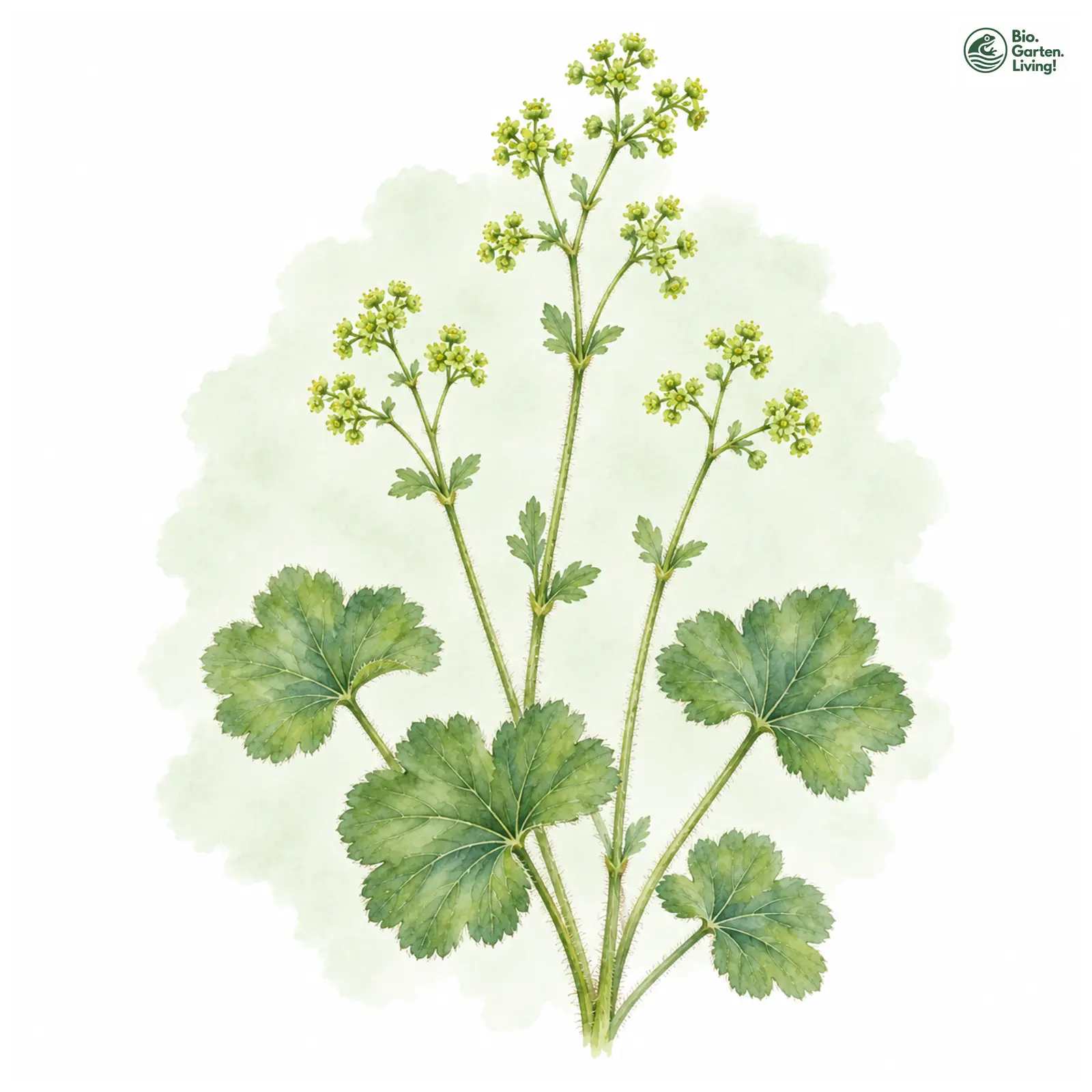 Aquarellzeichnung: Kahler Frauenmantel (Alchemilla epipsila)