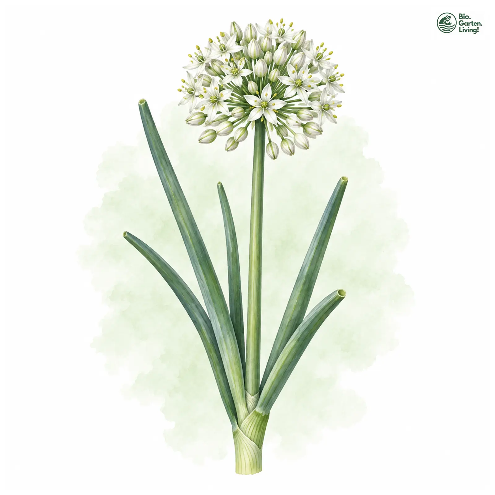 Aquarellzeichnung: Zwiebel (Allium cepa)
