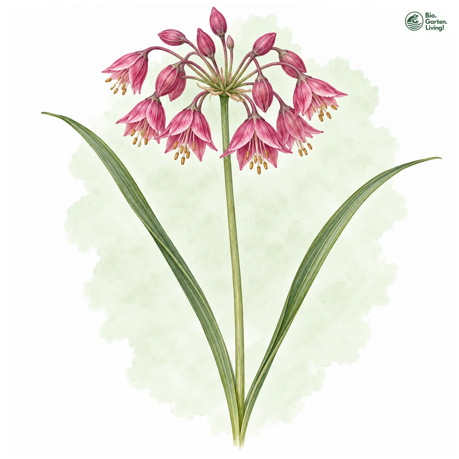 Aquarellzeichnung: Rosenlauch (Allium oreophilum)