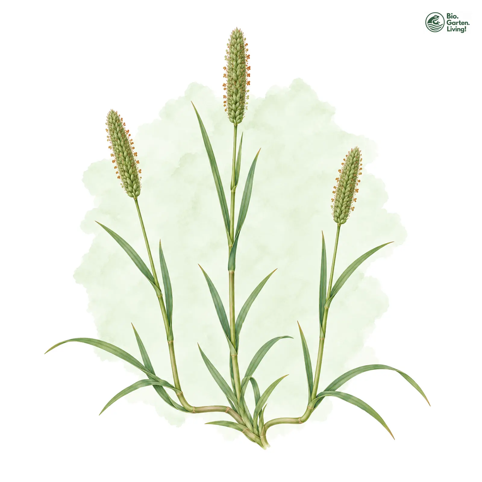 Aquarellzeichnung: Rotgelber Fuchsschwanz (Alopecurus aequalis)
