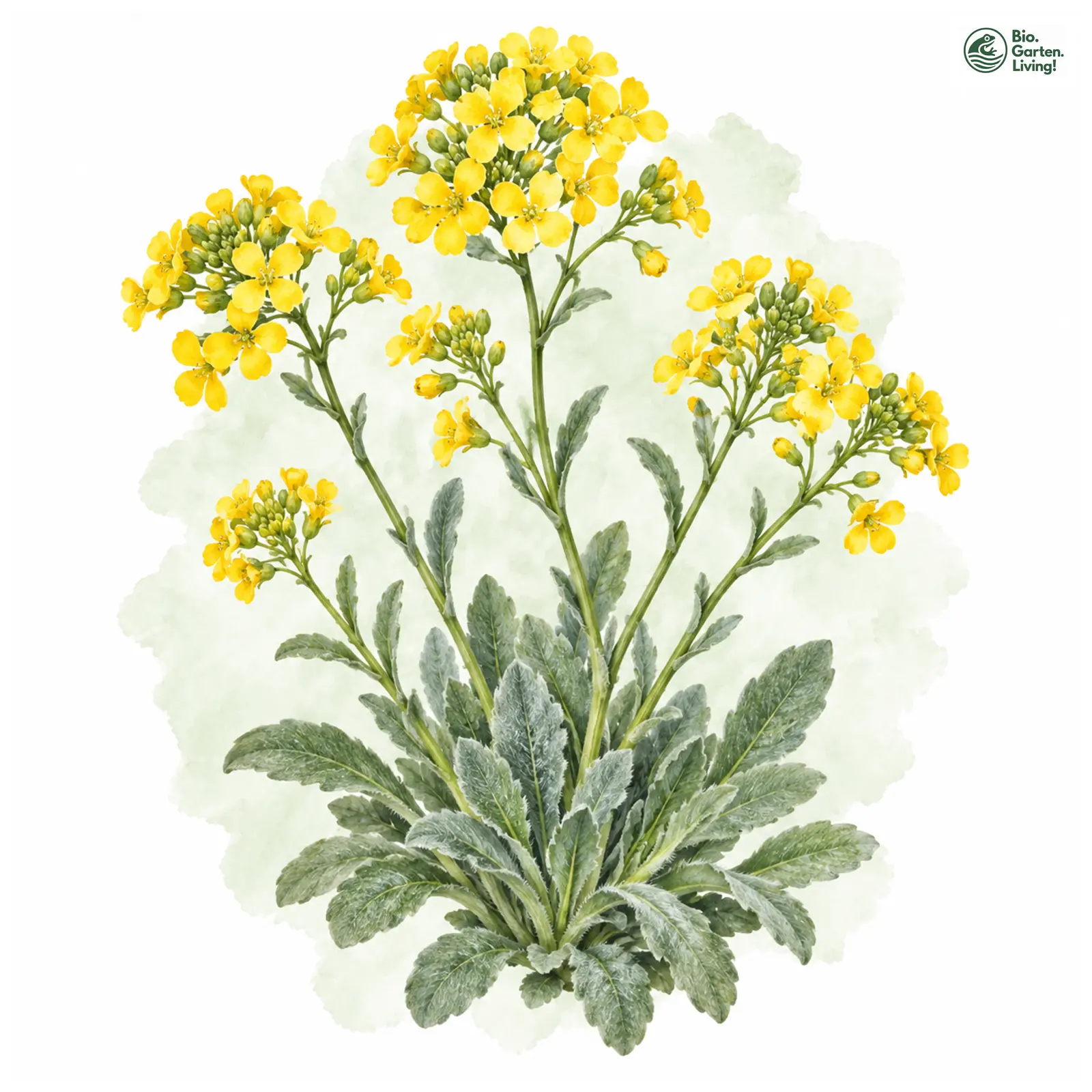 Aquarellzeichnung: Felsen-Steinkraut (Alyssum saxatile)