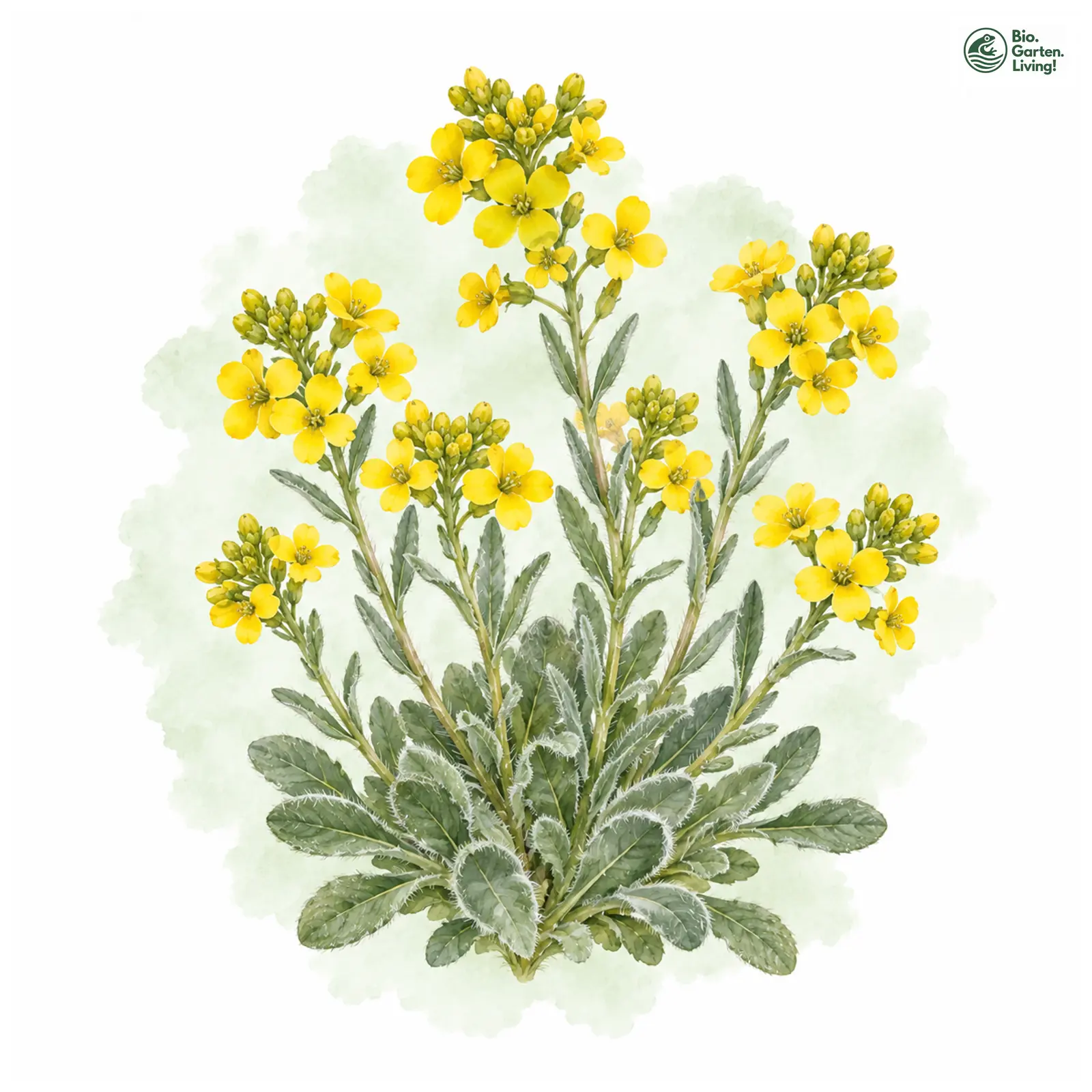 Aquarellzeichnung: Wulfen-Steinkraut (Alyssum wulfenianum)