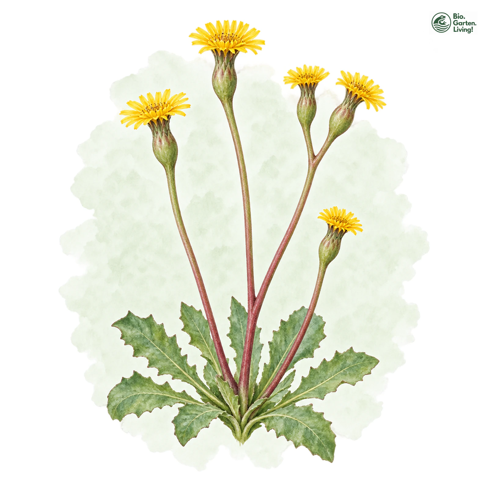 Aquarellzeichnung: Lämmersalat (Arnoseris minima)