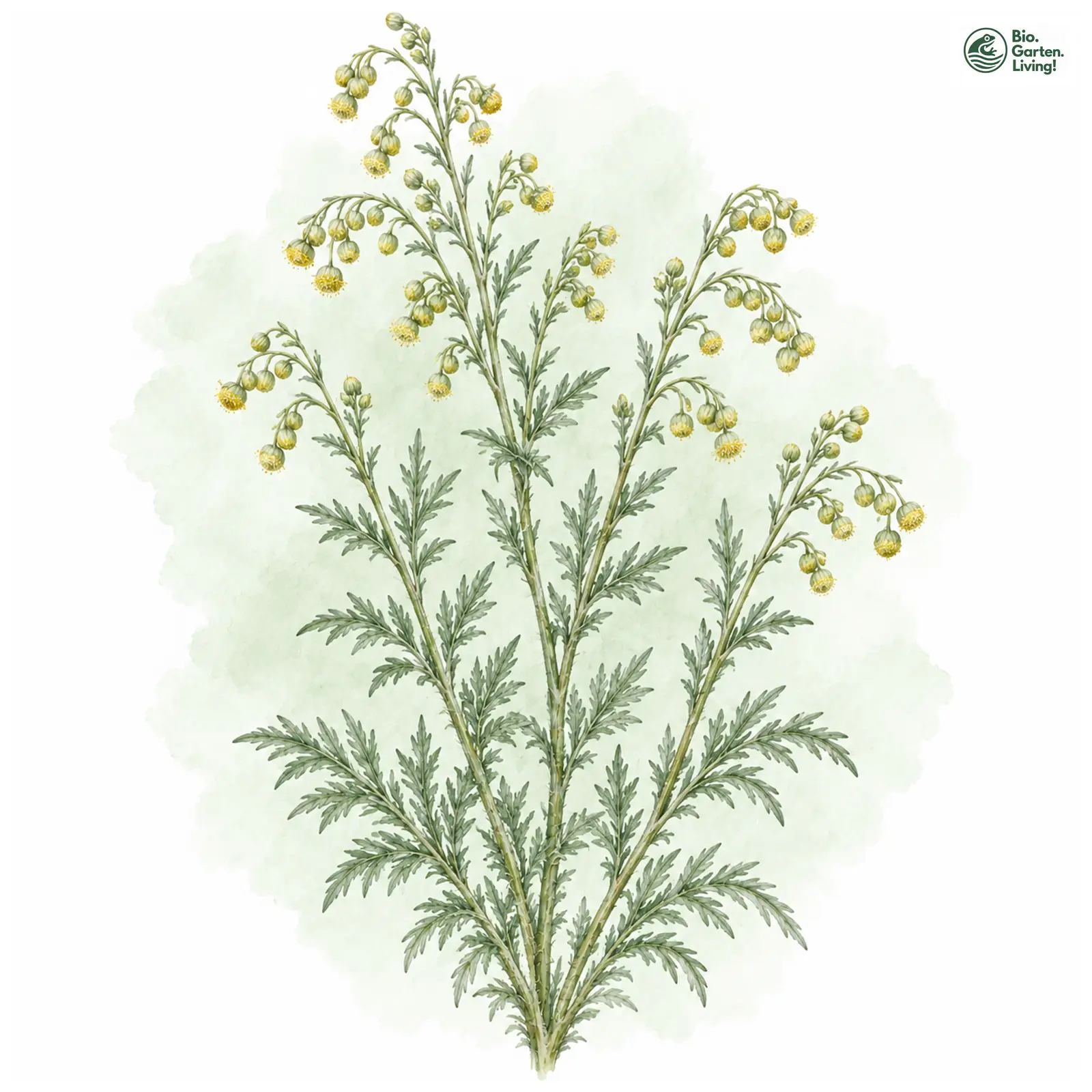 Aquarellzeichnung: Pontischer Beifuß (Artemisia pontica)