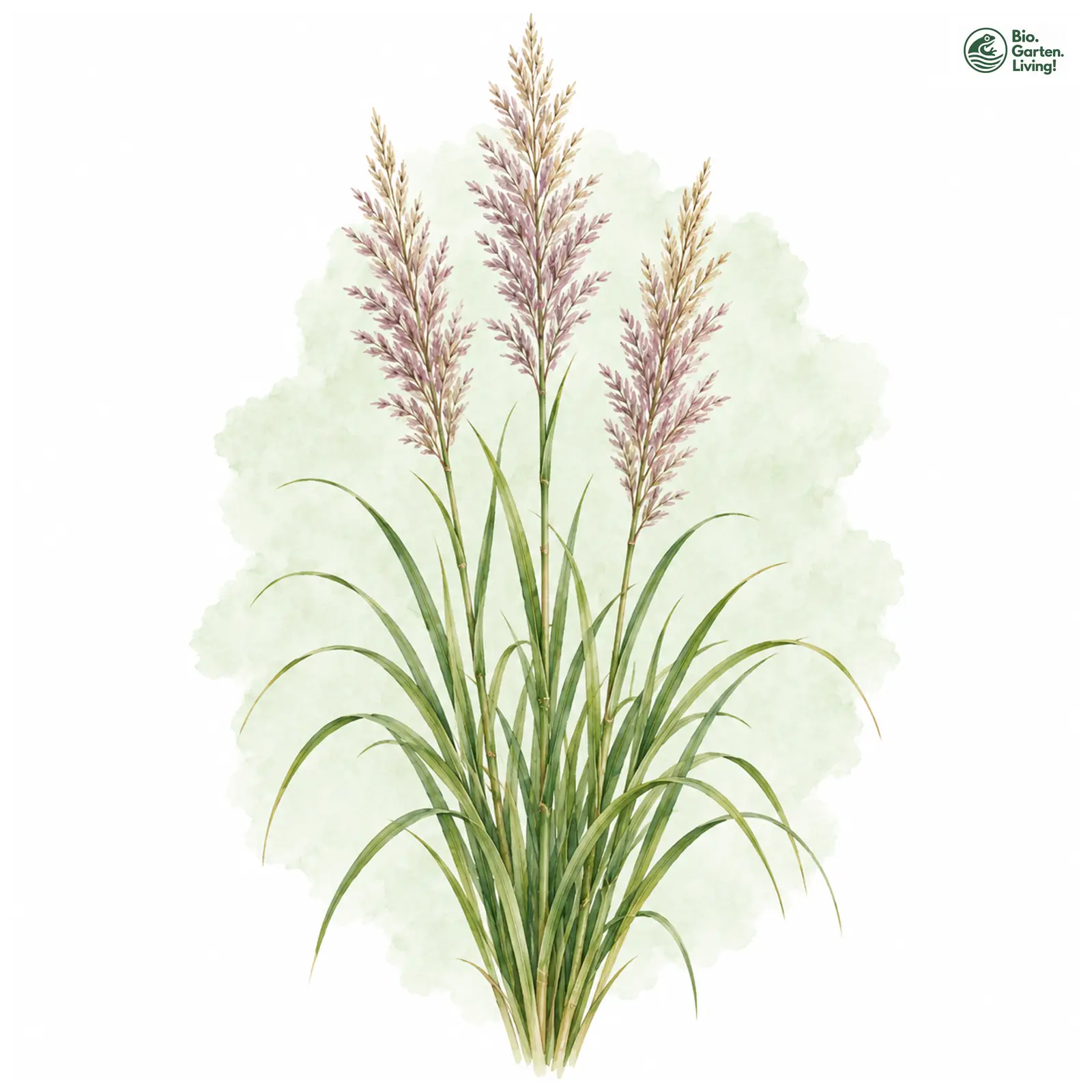 Aquarellzeichnung: Moor-Reitgras (Calamagrostis × acutiflora)
