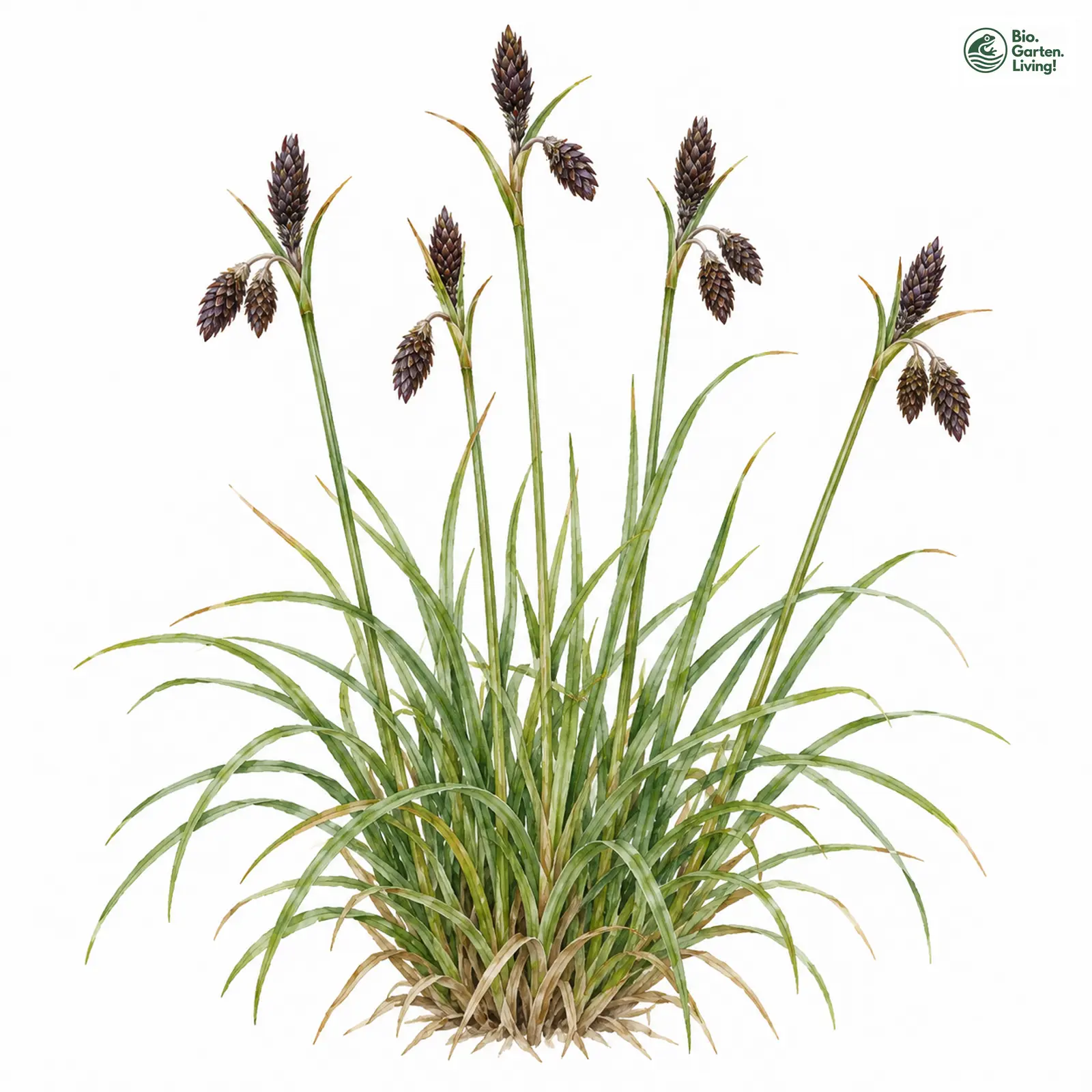 Aquarellzeichnung: Geschwärzte Segge (Carex atrata (im weiteren Sinne))