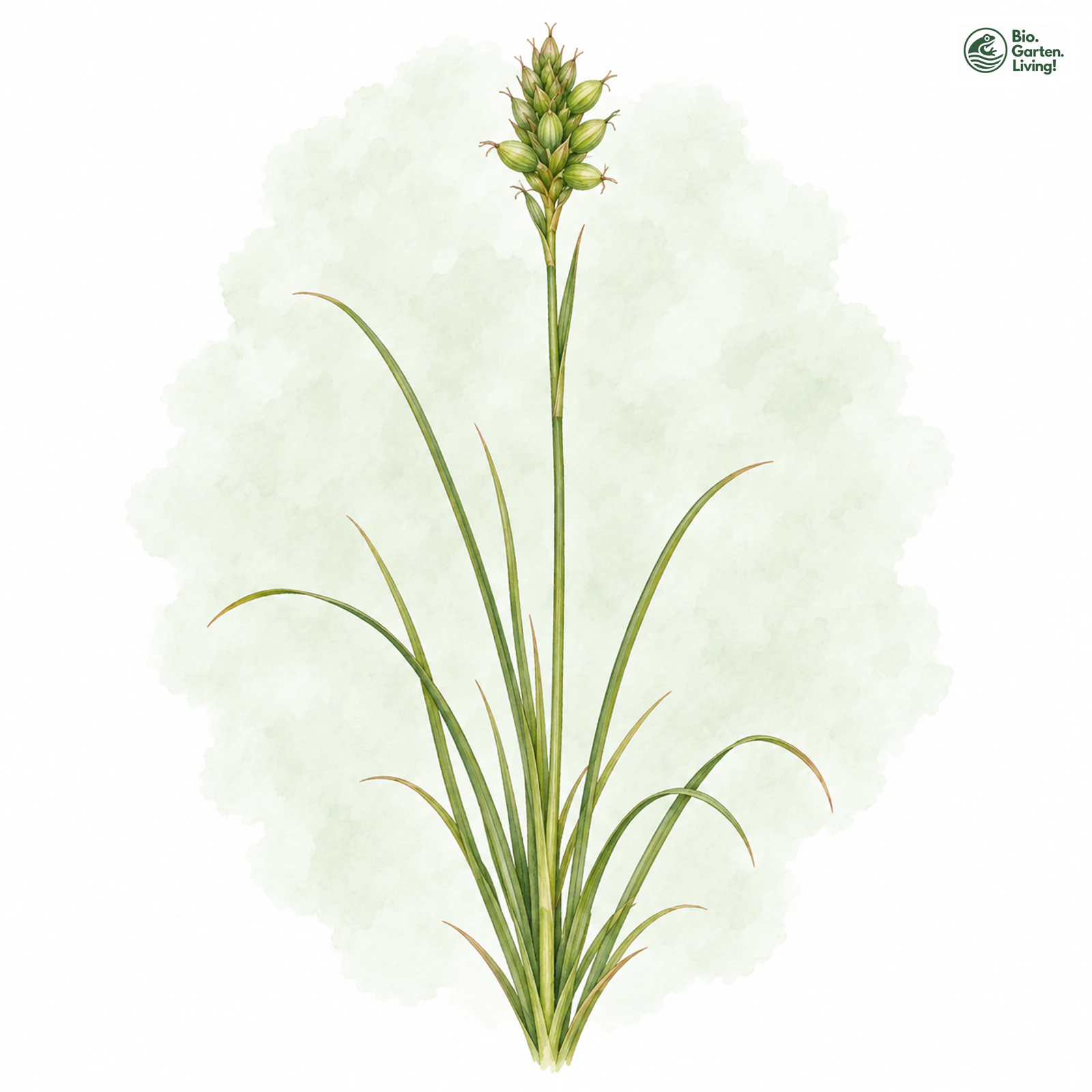 Aquarellzeichnung: Zweihäusige Segge (Carex dioica)