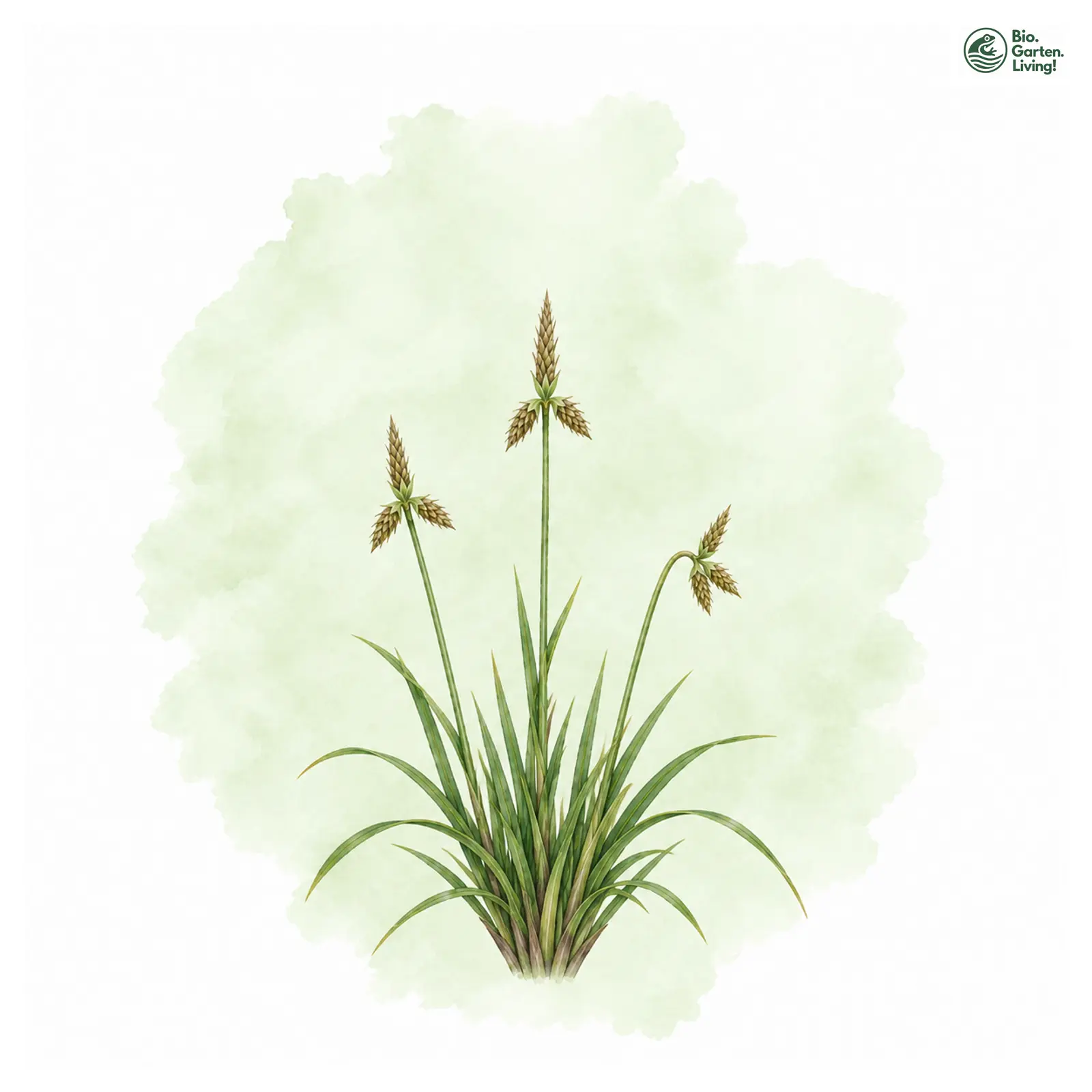 Aquarellzeichnung: Vogelfuß-Segge (Carex ornithopoda (im engeren Sinne))