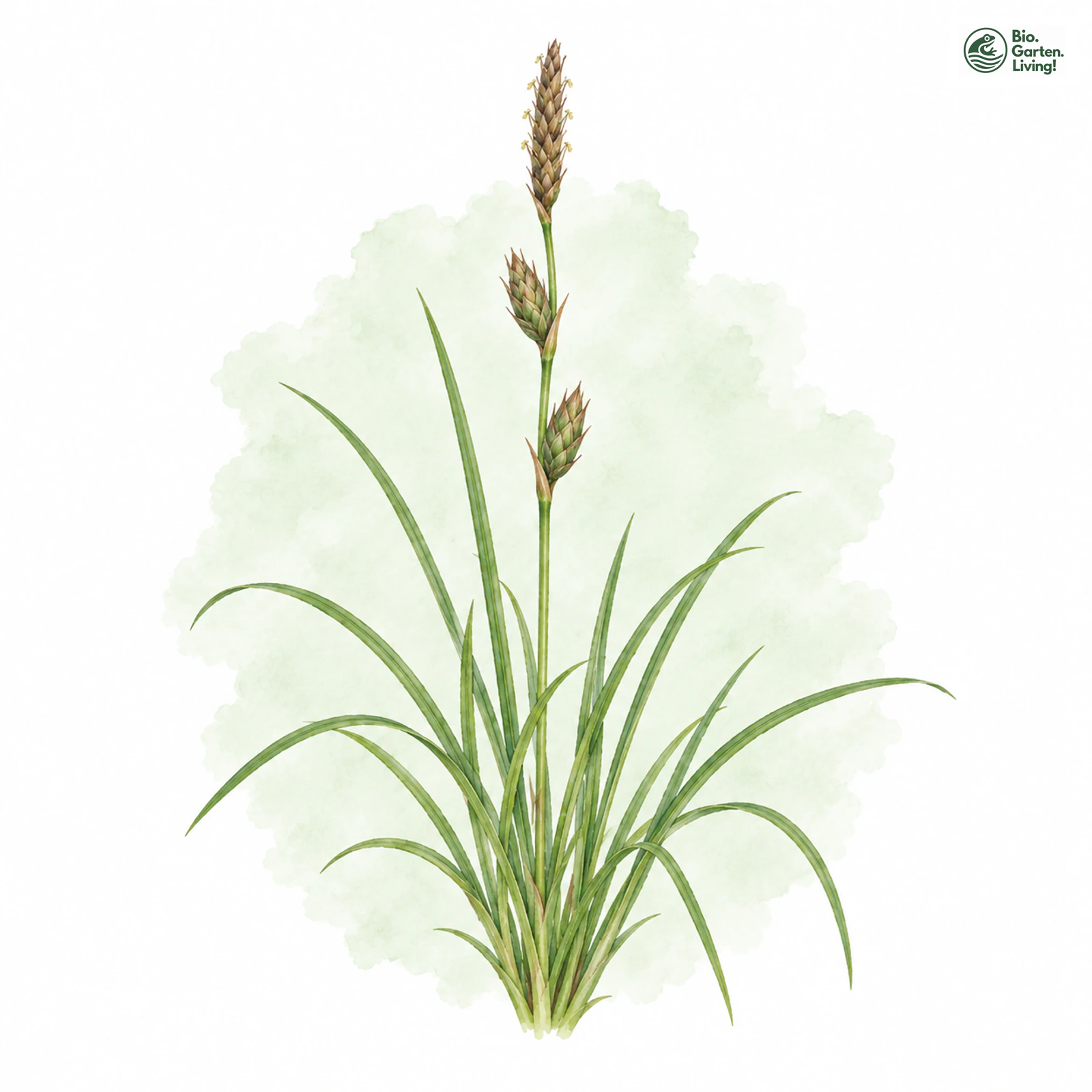 Aquarellzeichnung: Niedrige Segge (Carex supina)