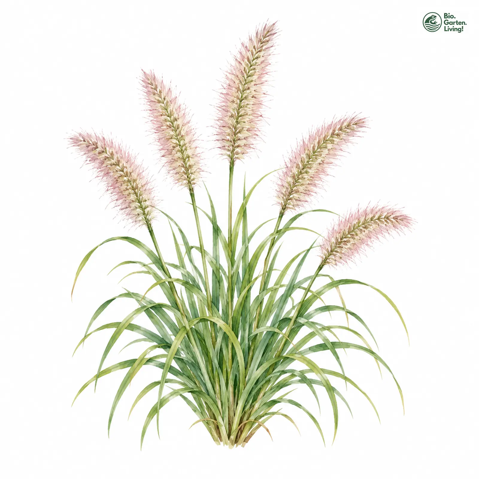 Aquarellzeichnung: Orient-Lampenputzergras (Cenchrus orientalis)