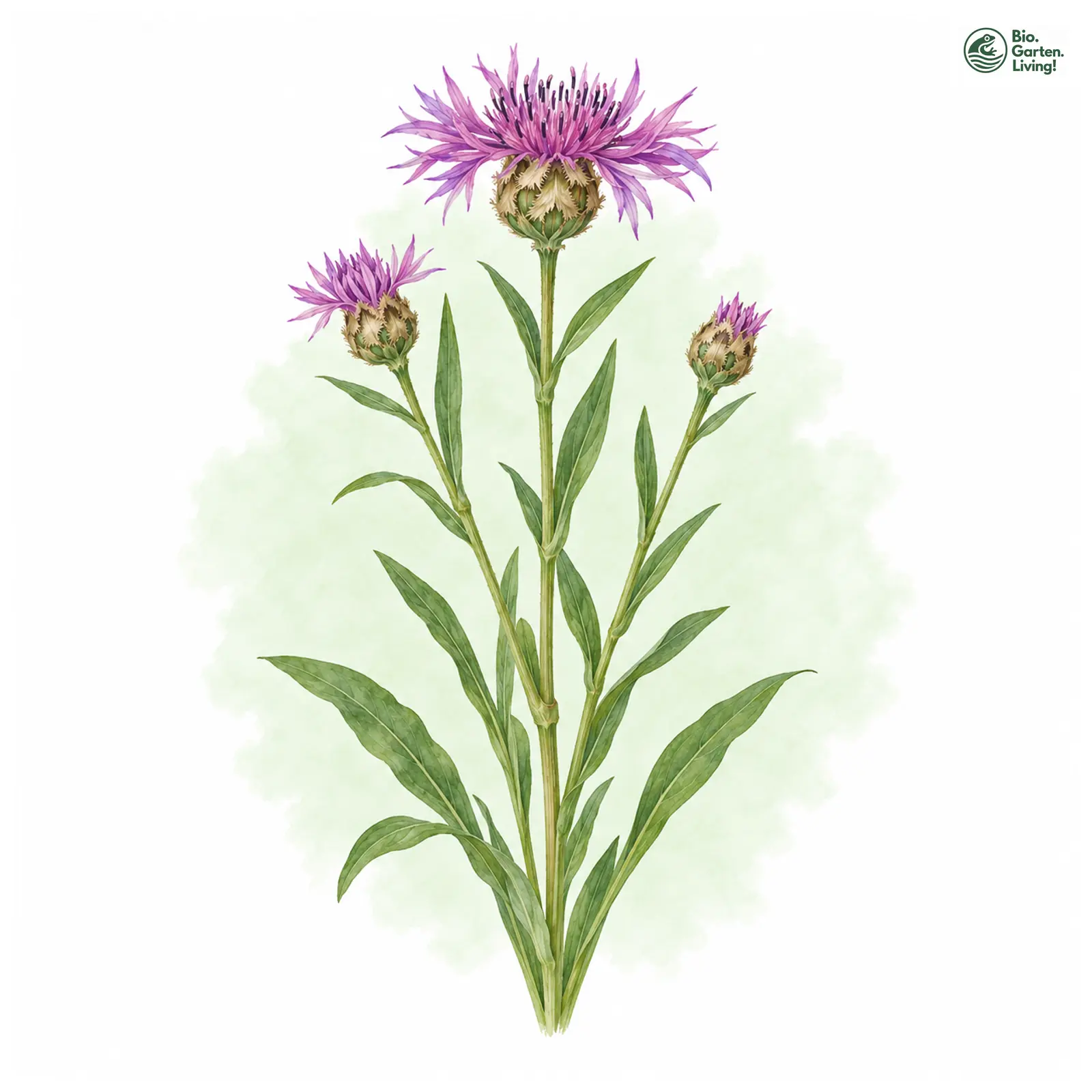 Aquarellzeichnung: Wiesen-Flockenblume (Centaurea jacea (im engeren Sinne))