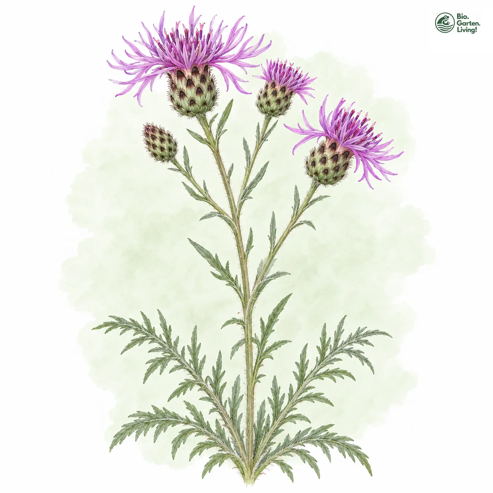 Aquarellzeichnung: Gefleckte Flockenblume (I. W. S.) (Centaurea stoebe (im weiteren Sinne))