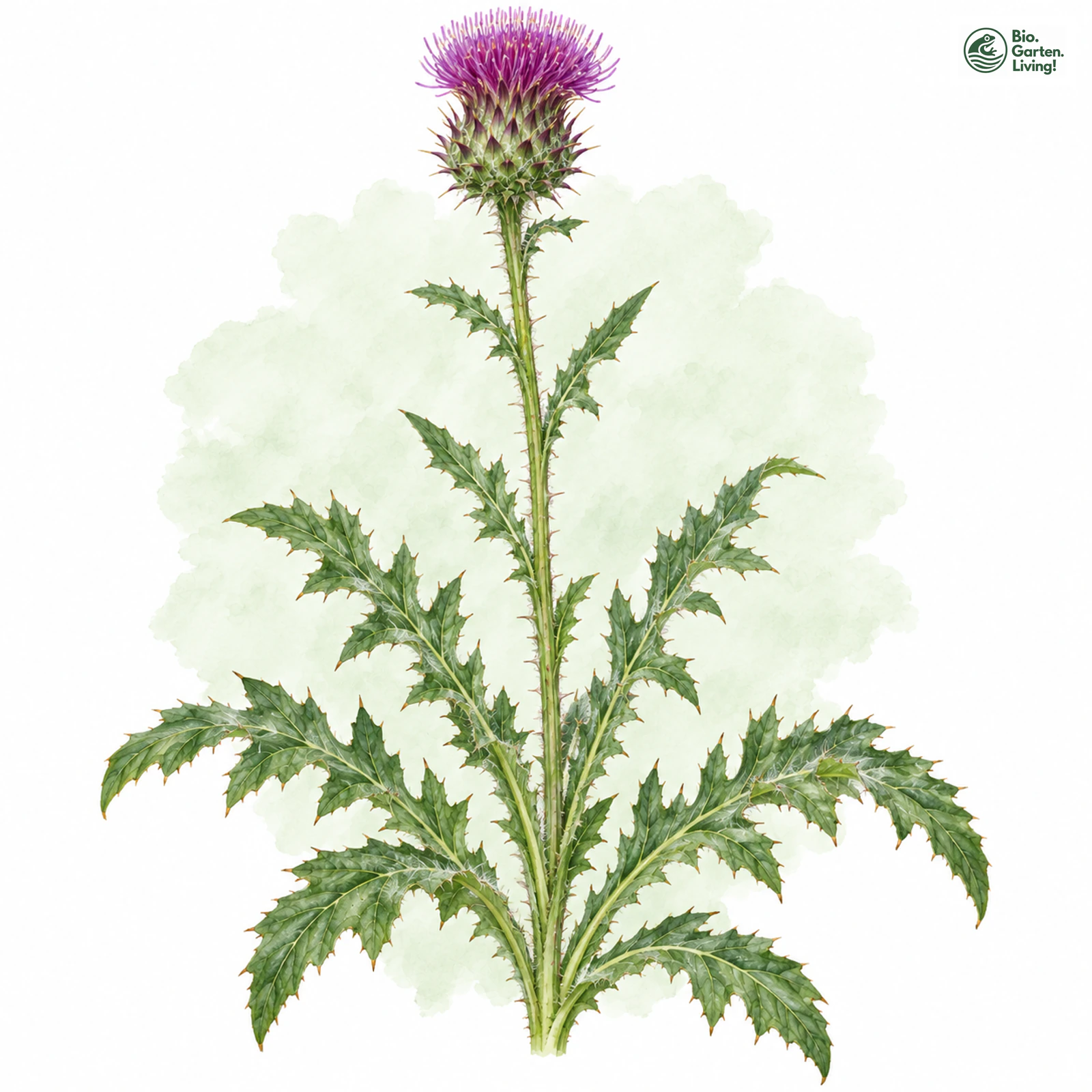Aquarellzeichnung: Knollen-Kratzdistel (Cirsium tuberosum)