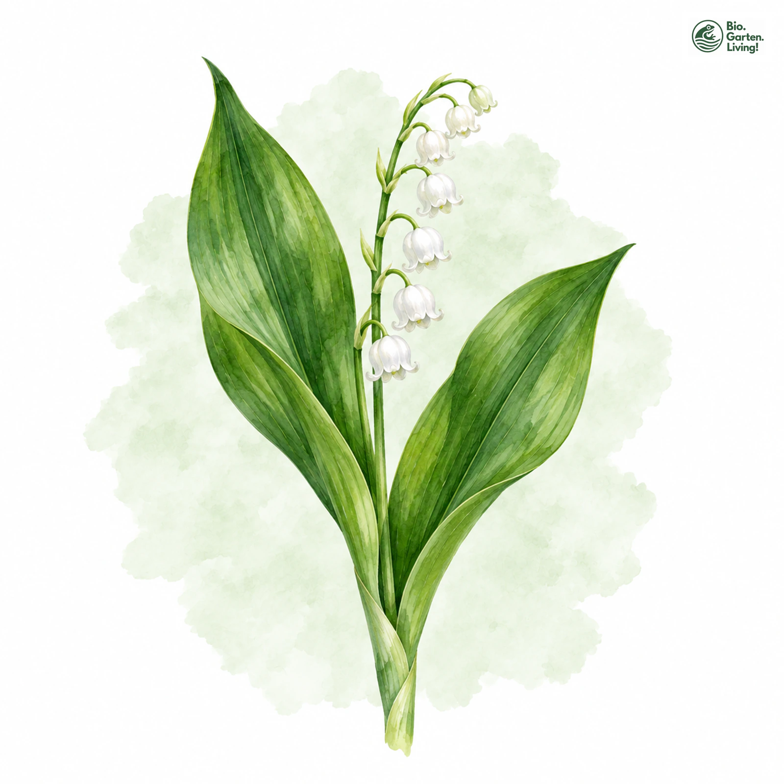 Aquarellzeichnung: Maiglöckchen (Convallaria majalis)