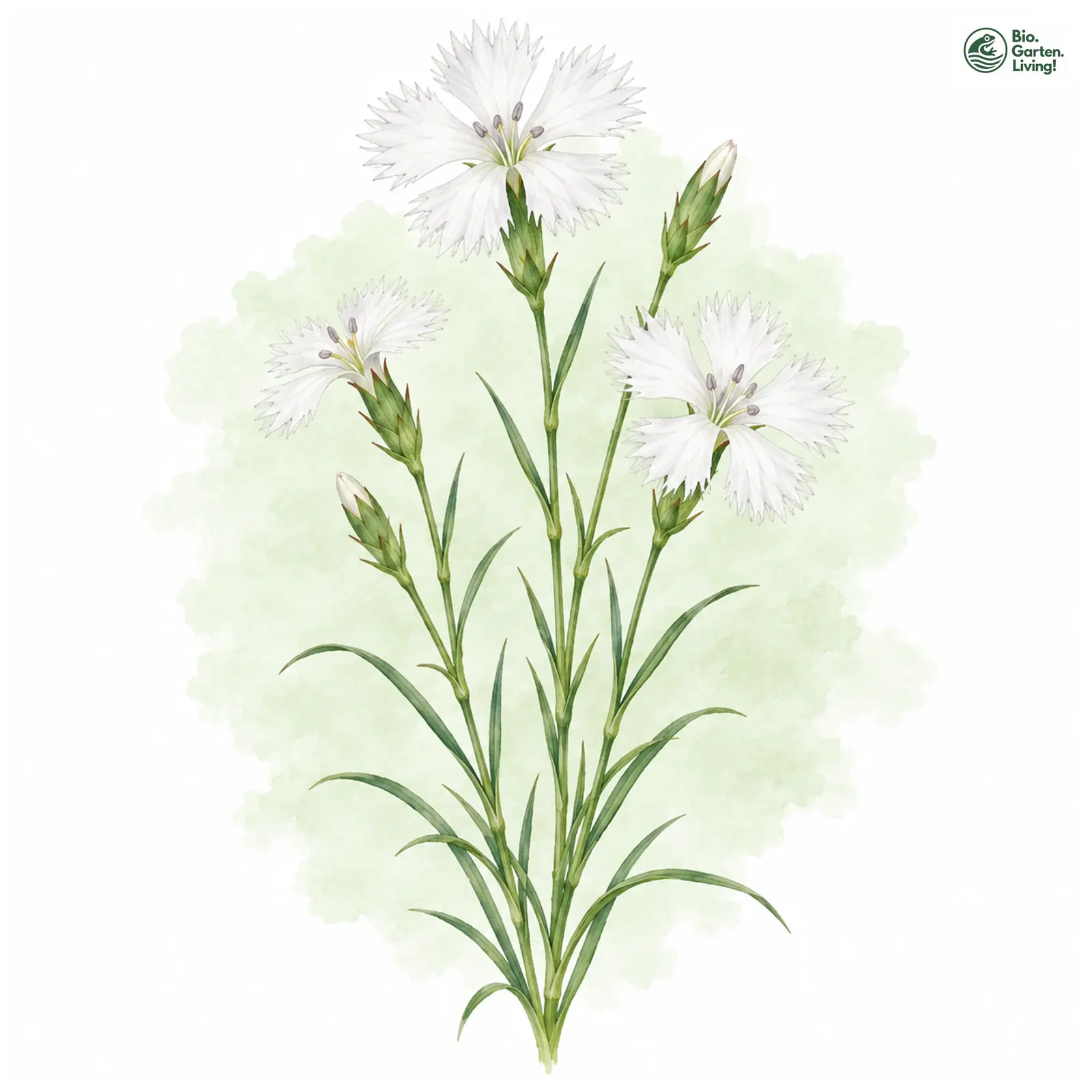 Aquarellzeichnung: Spät-Nelke (Dianthus serotinus)