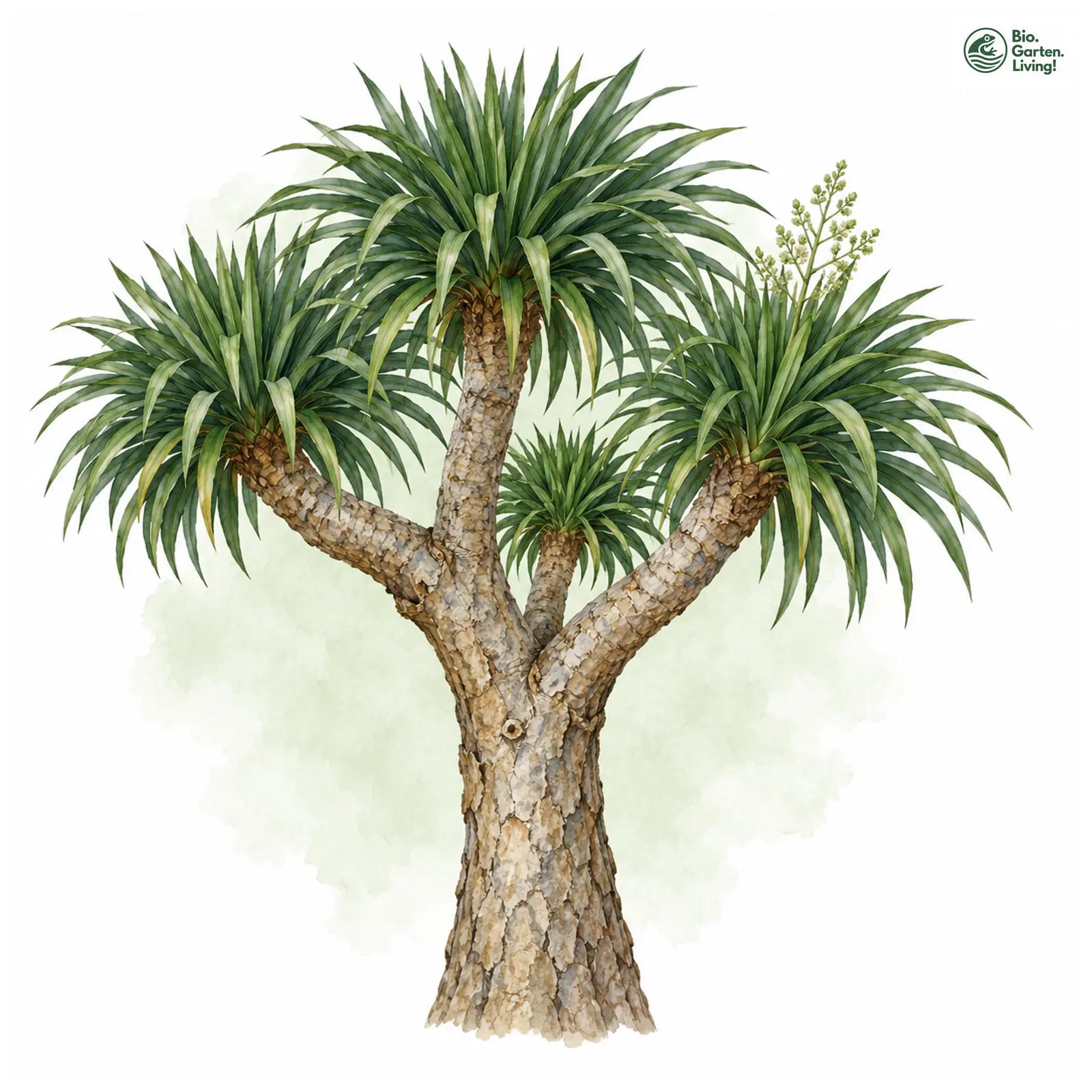 Aquarellzeichnung: Drachenbaum (Dracaena draco)
