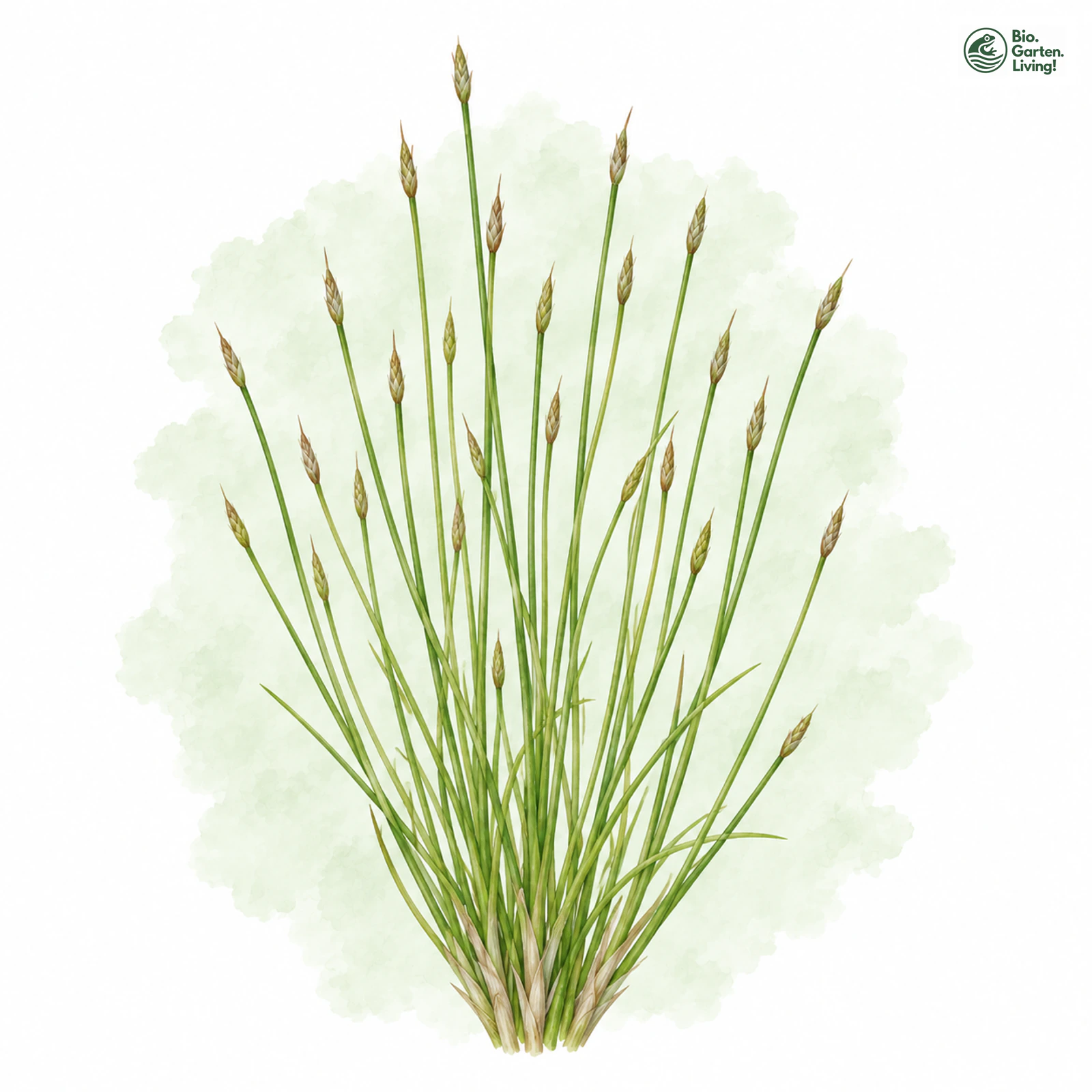 Aquarellzeichnung: Nadel-Sumpfsimse (Eleocharis acicularis)