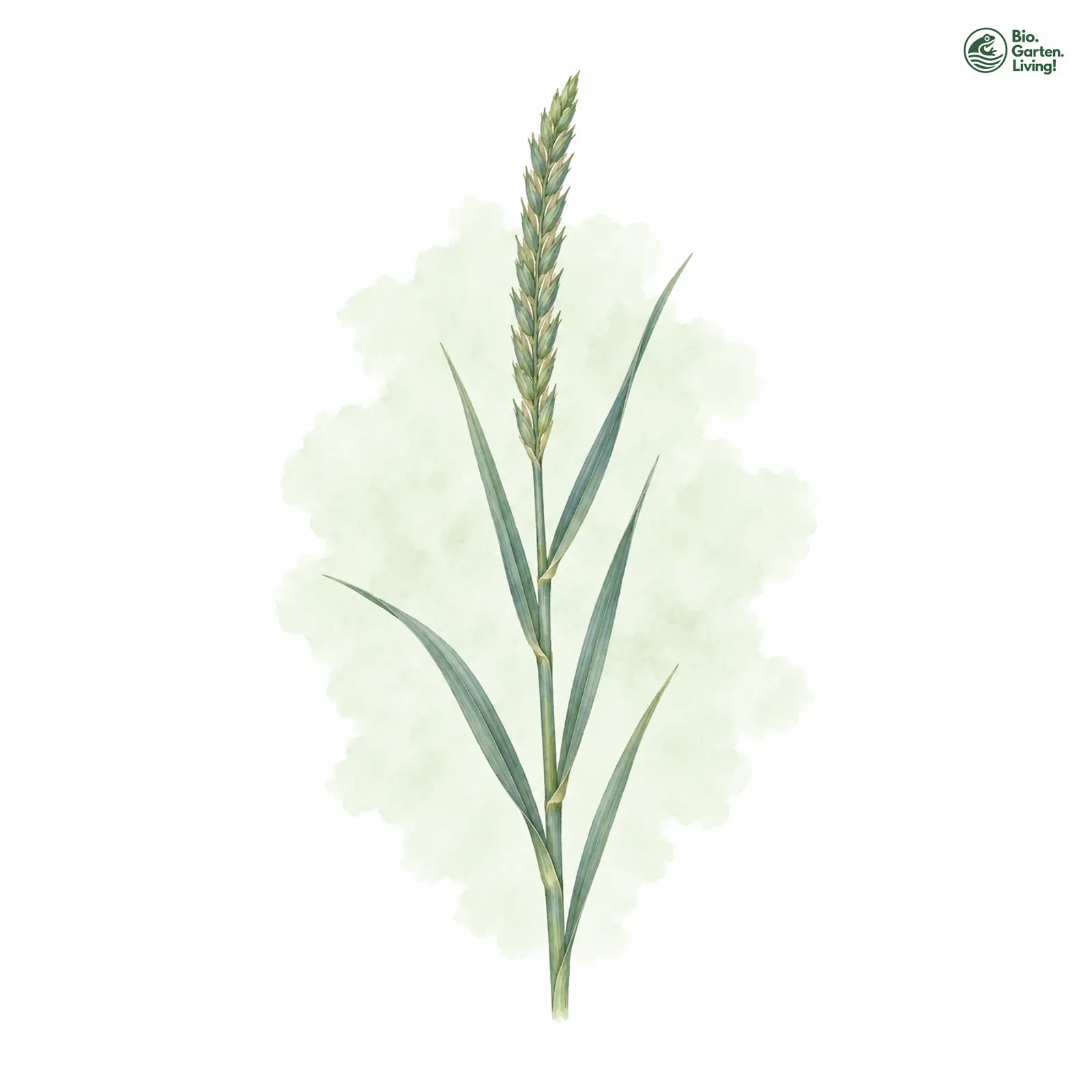 Aquarellzeichnung: Steifer Bastardstrandroggen (Elyleymus strictus)